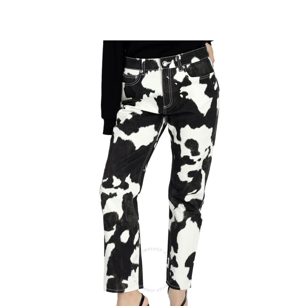 Burberry Black and White Straight Leg Jeans